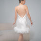 Brautkleid Helene mini mit Federn