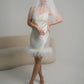 Brautkleid Helene mini mit Federn