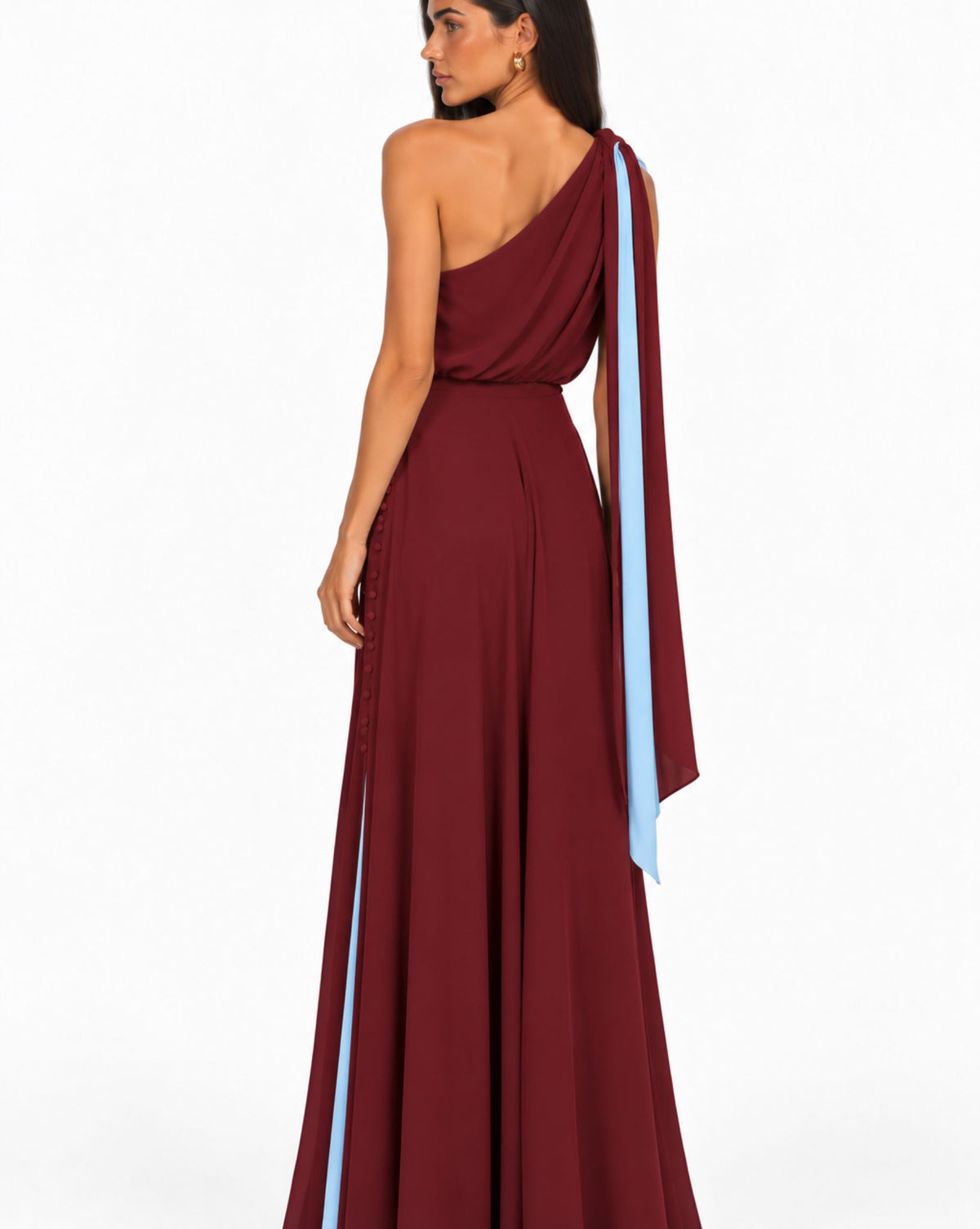 Aleana – Wendbares One-Shoulder-Abendkleid mit Schal