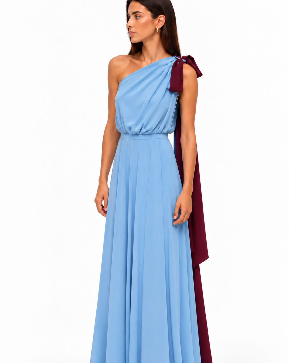 Aleana – Wendbares One-Shoulder-Abendkleid mit Schal