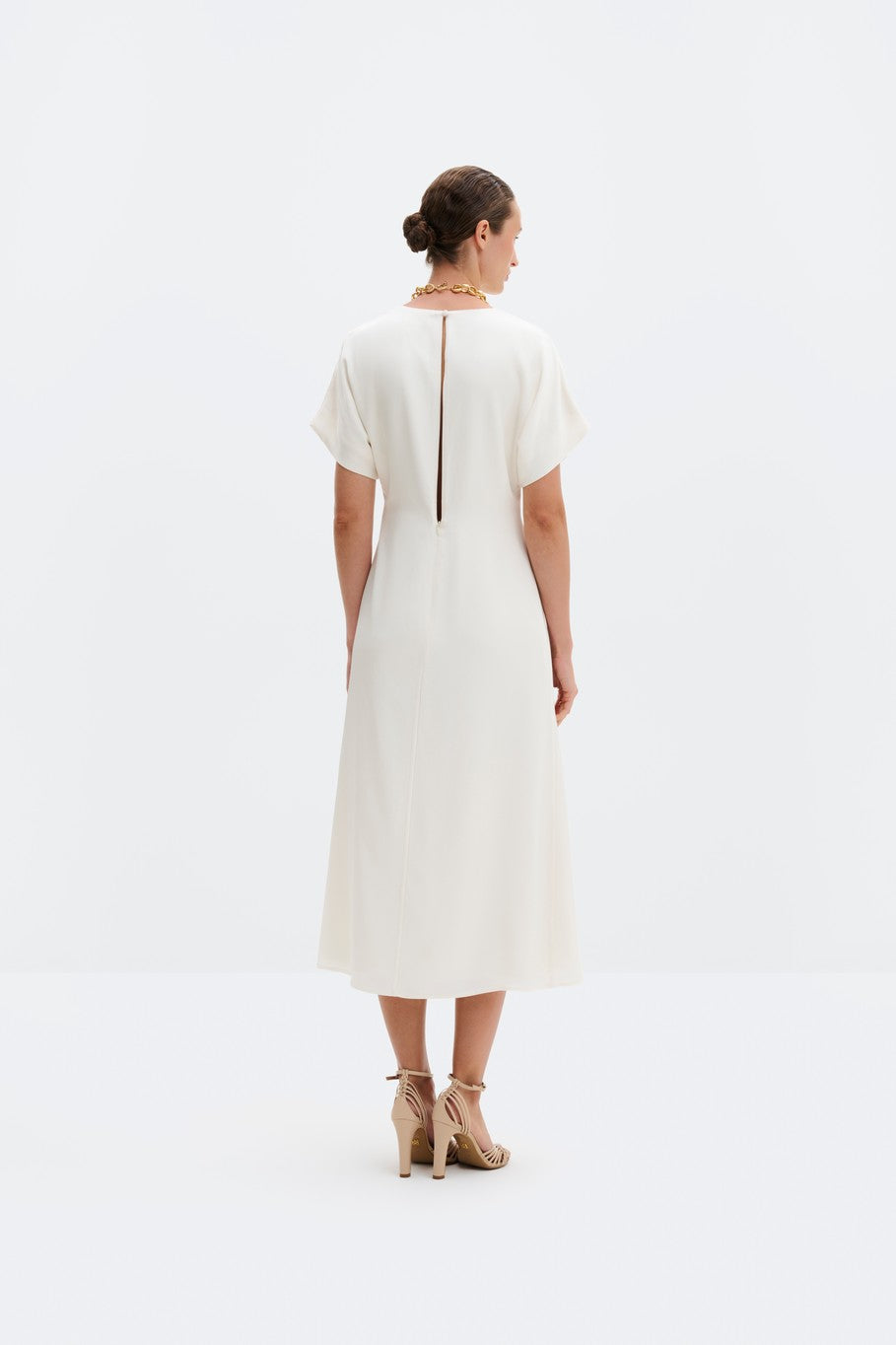Linda Gathered Waist Midi Dress