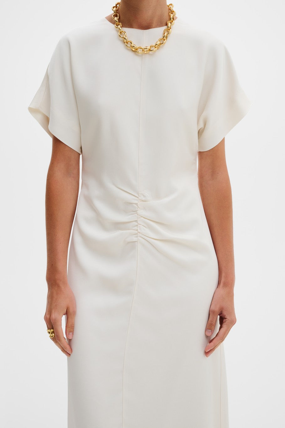 Linda Gathered Waist Midi Dress