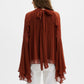 Therese Tie Neck Ruffled Chiffon Blouse